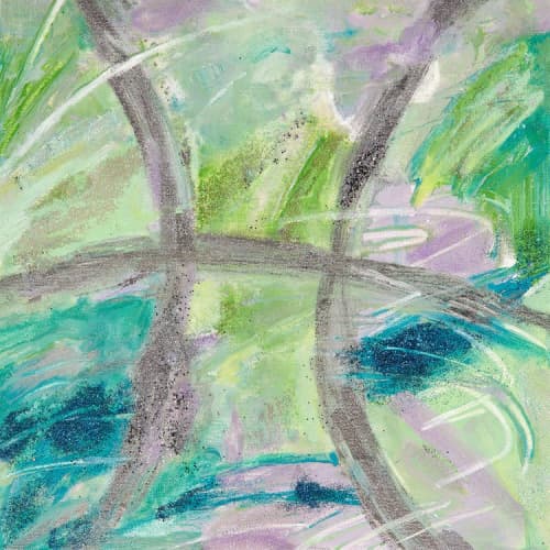 Pisces | Oil And Acrylic Painting in Paintings by Eugenie Diserio. Item made of canvas with synthetic works with mid century modern & contemporary style