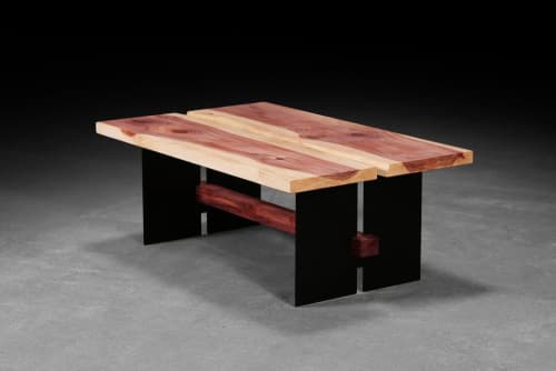 Redwood Canyon Outdoor Coffee Table | Tables by Urban Lumber Co.. Item composed of wood and steel