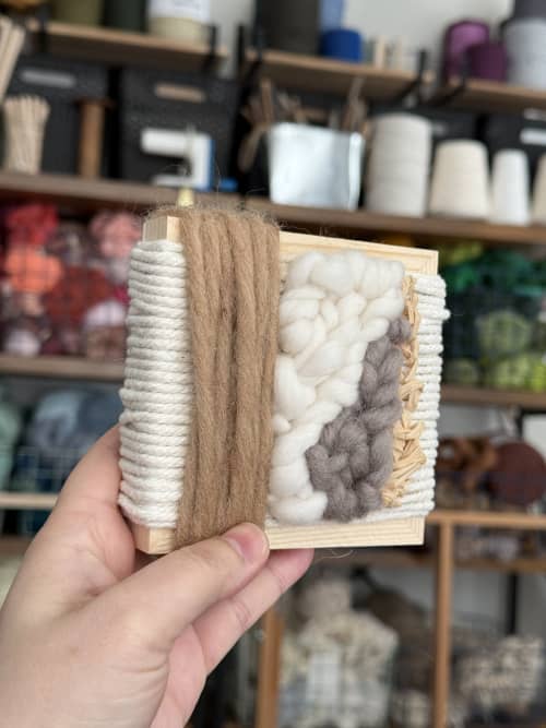 Mini Woven Tile - Neutrals No. 1 | Wall Sculpture in Wall Hangings by Mpwovenn Fiber Art by Mindy Pantuso