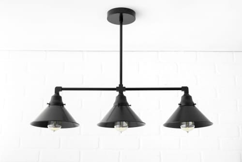 Three Bulb Pendant Light - Model No. 2433 | Pendants by Peared Creation. Item made of metal