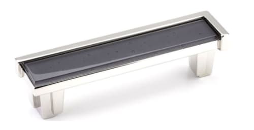 Astratto Gray 4" CC Pull With Polished Nickel Finish | Hardware by Windborne Studios. Item composed of brass