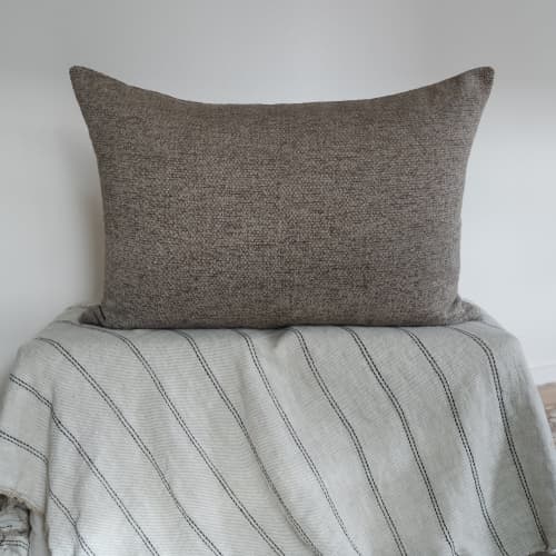 Brown, Grey, & Cream Woven Blend Dutch Euro Set of 2 - 26x36 | Pillows by Vantage Design