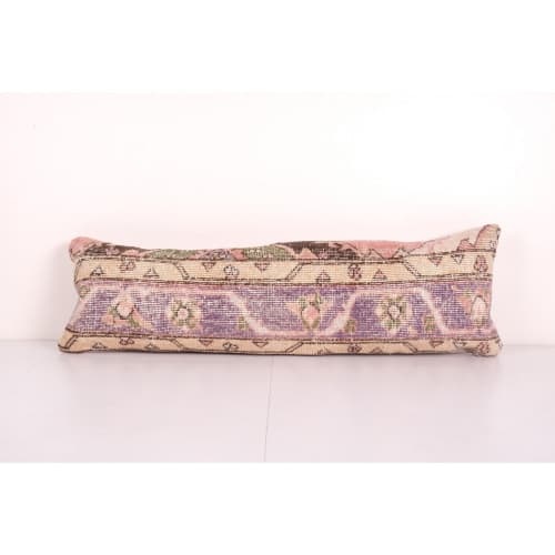 Vintage Turkish Oushak Rug Pillow, Faded Purple Kurdish Boho | Cushion in Pillows by Vintage Pillows Store