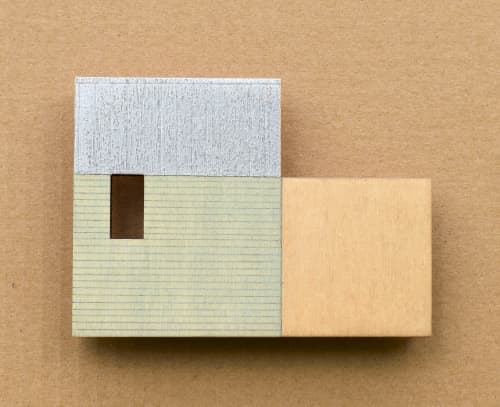 Cabin - Pale Green/Silver w.5 | Sculptures by Susan Laughton Artist. Item made of wood