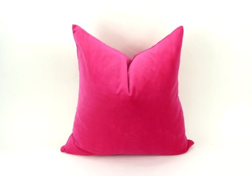 cerise pink velvet pillow case // hot pink velvet cushion | Pillows by velvet + linen