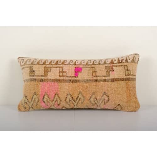 Vintage Faded Yellow Lumbar pillow cover, Sofa cushion | Sham in Linens & Bedding by Vintage Pillows Store. Item made of cotton
