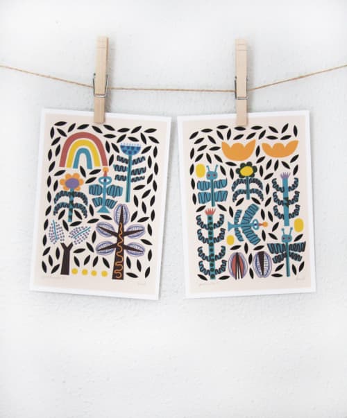 Pollinate Print Set | Prints by Leah Duncan. Item made of paper works with mid century modern & contemporary style