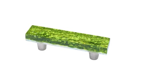 Pearl Emerald 3" CC Pull | Hardware by Windborne Studios. Item composed of glass