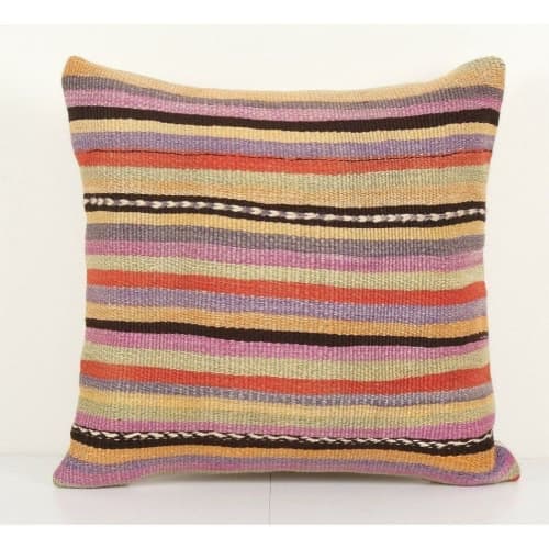 Striped Pillow Cover, Handwoven Kilim Pillow | Sham in Linens & Bedding by Vintage Pillows Store. Item made of fabric