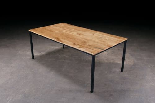Straight Edge Oak Dining Table | Tables by Urban Lumber Co.. Item composed of oak wood