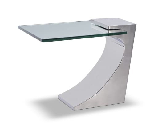 Clasp Lamp Table | Side Table in Tables by Greg Sheres. Item composed of steel and glass