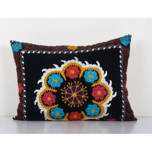 Suzani Ethnic Velvet Pillow Case Fashioned from a Mid-20th C | Cushion in Pillows by Vintage Pillows Store