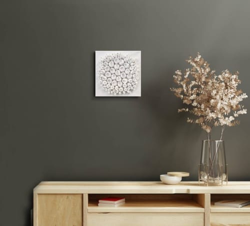 "Pure white #1" | Wall Sculpture in Wall Hangings by Natasha Kanevski. Item made of canvas compatible with minimalism and contemporary style