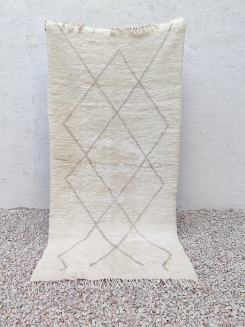 MRIRT Beni Ourain Rug “ATLAS FLOW” 3’ 8” x 7’ 8” | Area Rug in Rugs by East Perry. Item composed of wool and fiber