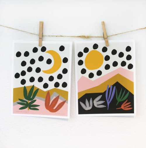 Abstract Marfa Print Set | Prints by Leah Duncan. Item made of paper compatible with mid century modern and contemporary style