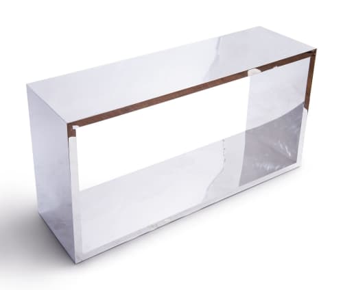 Piero Console table stainless steel | Tables by Greg Sheres. Item made of steel & glass