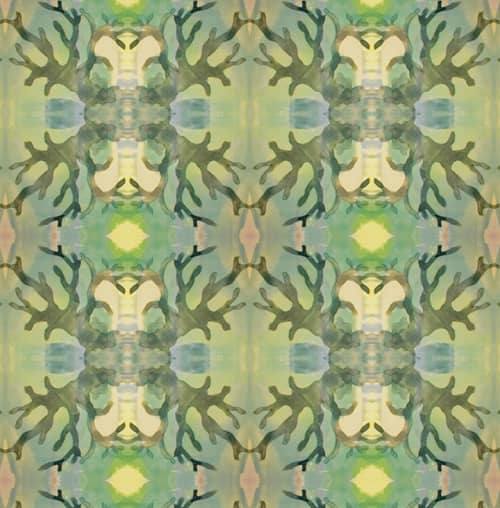 Algae, Celadon | Fabric in Linens & Bedding by Philomela Textiles & Wallpaper. Item made of linen