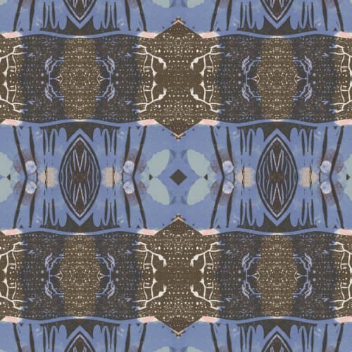 Amulet, Denim | Fabric in Linens & Bedding by Philomela Textiles & Wallpaper. Item made of canvas