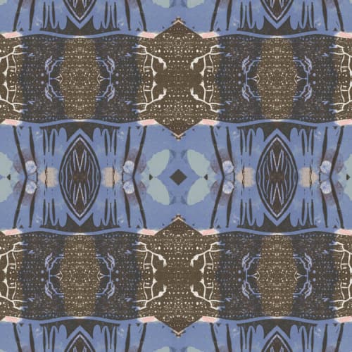 Amulet, Denim | Fabric in Linens & Bedding by Philomela Textiles & Wallpaper. Item made of canvas