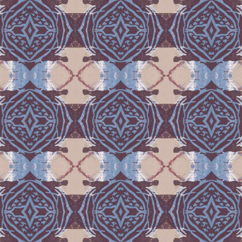Totem, Merlot | Fabric in Linens & Bedding by Philomela Textiles & Wallpaper. Item made of linen
