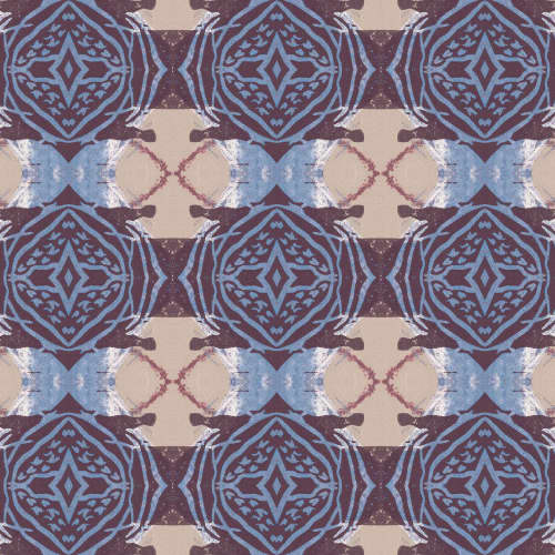 Totem, Merlot | Fabric in Linens & Bedding by Philomela Textiles & Wallpaper. Item made of linen