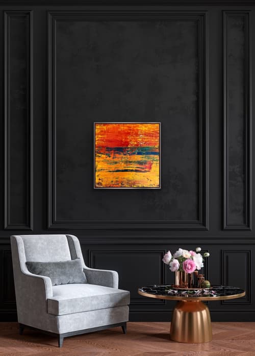 Sunset | Oil And Acrylic Painting in Paintings by Checa Art. Item composed of canvas and synthetic