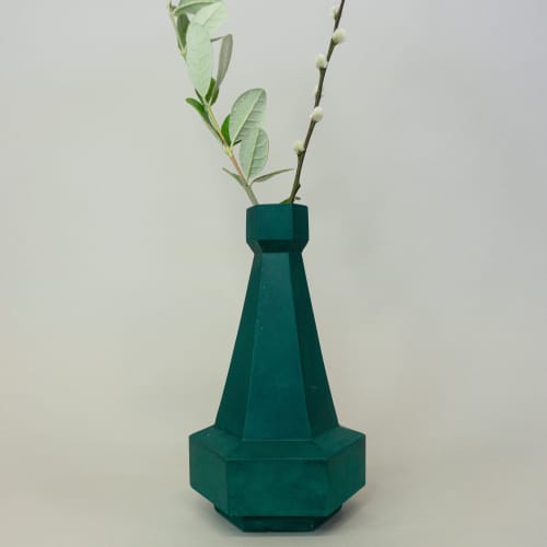 Vase Hexad 06 - Deep Jungle Green | Vases & Vessels by Tropico Studio. Item made of synthetic