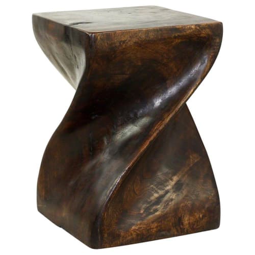 Haussmann® Big Twist Wood Stool Table 14 in SQ x 20 in H | Chairs by Haussmann®