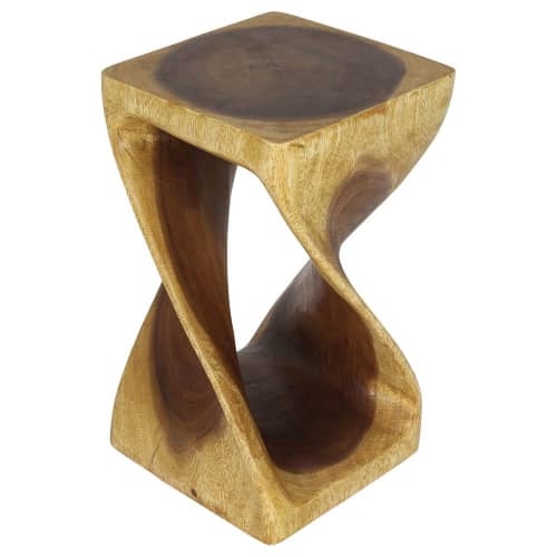 Haussmann® Original Wood Twist Stool 12 X 12 X 20 | Chairs by Haussmann®