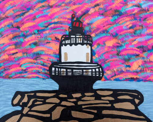 Spring Point Ledge Light | Oil And Acrylic Painting in Paintings by Brianne Valentino