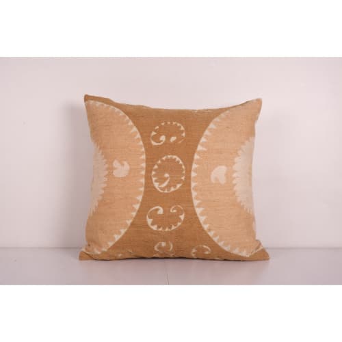 Brown Suzani Pillow Cases Fashioned from a Vintage Suzani, S | Cushion in Pillows by Vintage Pillows Store