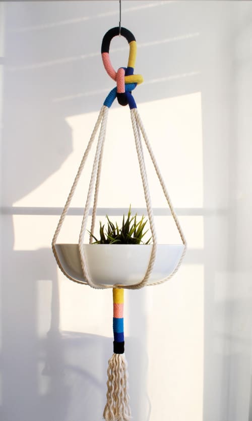 Macrame Plant Hanger, Textile Hanger Sculpture, Handmade | Plants & Landscape by Freefille