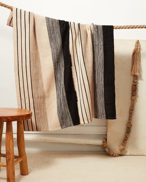 Pantelhó Baby Blanket - Black + Beige | Throw in Linens & Bedding by MINNA