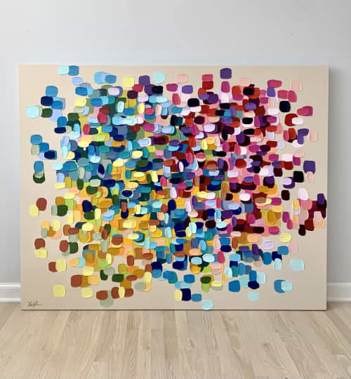"Color Bomb" | Oil And Acrylic Painting in Paintings by Shiri Phillips Designs. Item composed of canvas