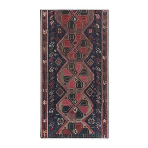 Mid 20th Century Decorative Long Vintage Kars Kilim Rug | Area Rug in Rugs by Vintage Pillows Store