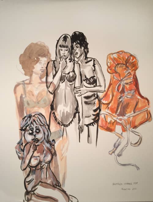 Penthouse Ladies | Watercolor Painting in Paintings by Eric Farache Artist