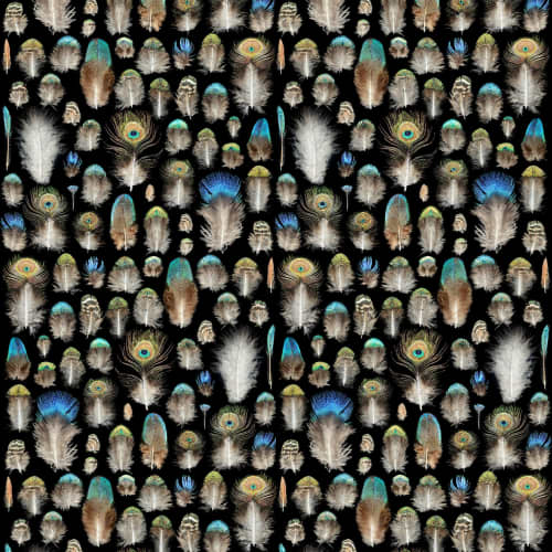 Proud As A Peacock | Wallpaper in Wall Treatments by Wallcovetings by Brenda Houston. Item composed of paper