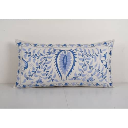 Vintage Oversize Suzani Pillow Cover, Floral Uzbek Embroider | Cushion in Pillows by Vintage Pillows Store