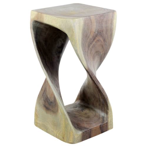 Haussmann® Original Wood Twist Stool 12 X 12 X 23 | Chairs by Haussmann®