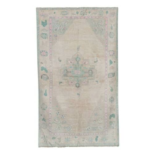 Mid-Century Modern Central Anatolian Karapinar Rug | Area Rug in Rugs by Vintage Pillows Store. Item composed of cotton