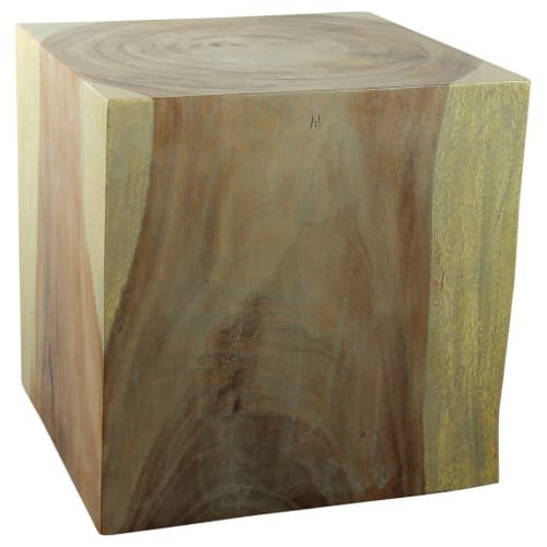 Haussmann® Wood Cube Table 18 in SQ x 18 in High Hollow | Coffee Table in Tables by Haussmann®