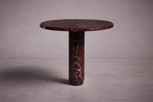 Marylou Rosso Levanto Red Marble Round Table | Dining Table in Tables by HamamDecor LLC