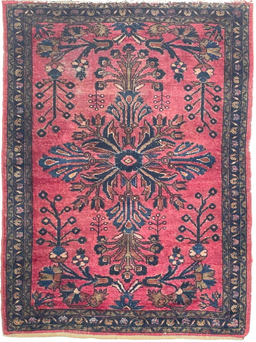 ARTISTIC Antique Lilihan Sarouk | Berry, Blush, Olive | Area Rug in Rugs by The Loom House. Item composed of fabric & fiber