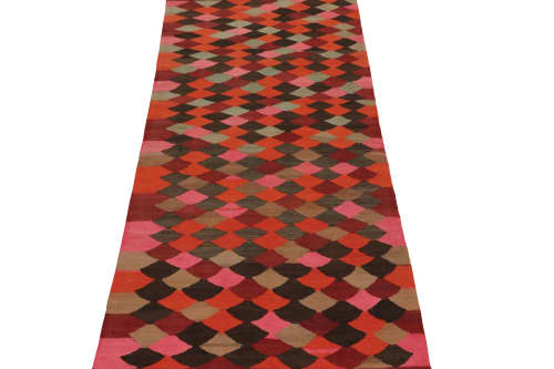 Vintage Kilim Runner Rug in Polychromatic Geometric Pattern by Rug & Kilim | Area Rug in Rugs by Rug and Kilim