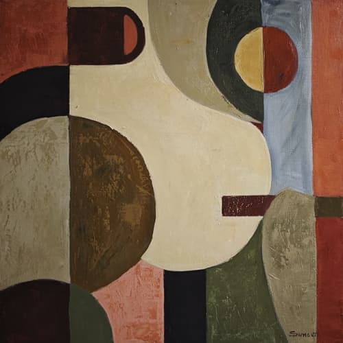 Genèse - composition geometrique | Oil And Acrylic Painting in Paintings by Sophie DUMONT.. Item made of canvas compatible with contemporary and traditional style