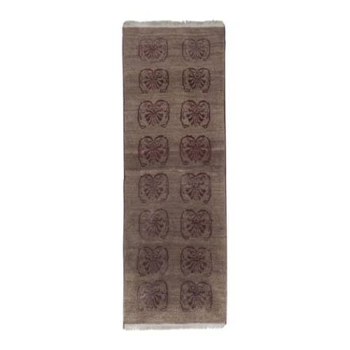Angora Wool Turkish Tulu Rug Runner With Floral Motifs | Area Rug in Rugs by Vintage Pillows Store