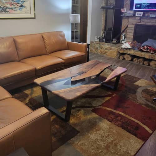 Ultra Clear Epoxy Resin Coffee Table | Tables by Ironscustomwood. Item composed of walnut and steel