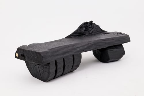 Charred Solid Wood Bench by Logniture – Organic Modern Sculptural Seat | Benches & Ottomans by Logniture