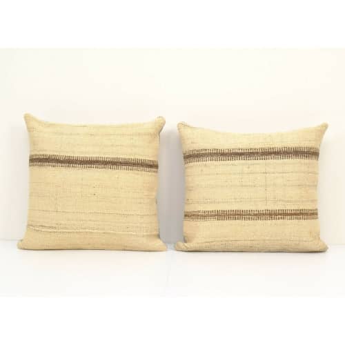 18" x 20" Set of Two Turkish Kilim Pillow Cover | Sham in Linens & Bedding by Vintage Pillows Store. Item composed of cotton and fiber