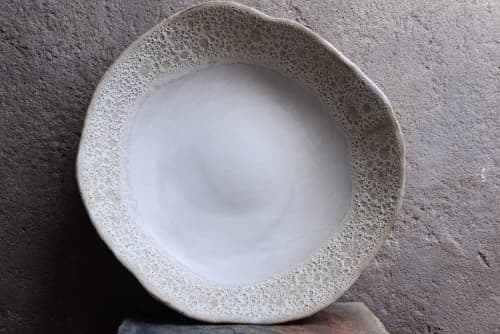 Serving platter - White Moon Goddess | Serveware by Laima Ceramics. Item made of stoneware